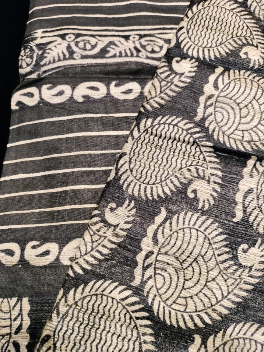 Pure Tussar Ghicha Kalamkari Saree