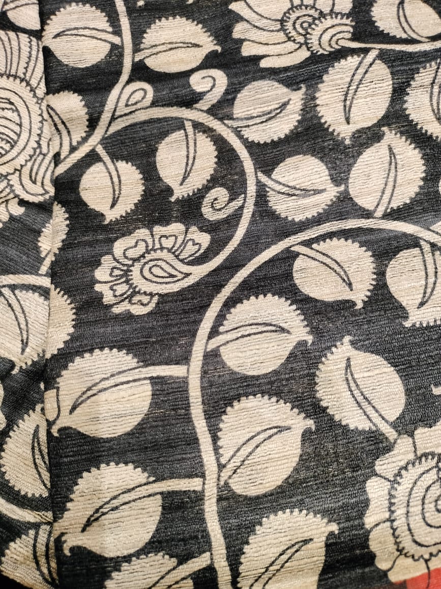Pure Tussar Ghicha Kalamkari Saree