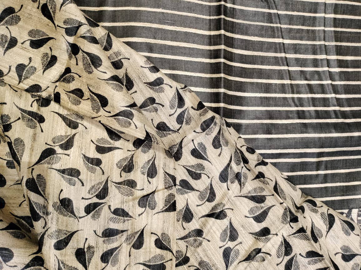 Pure Tussar Ghicha Kalamkari Saree