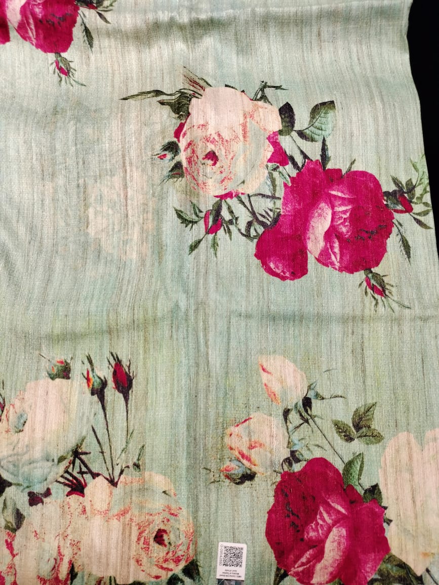 Pure Tussar Ghicha Digital Print Saree