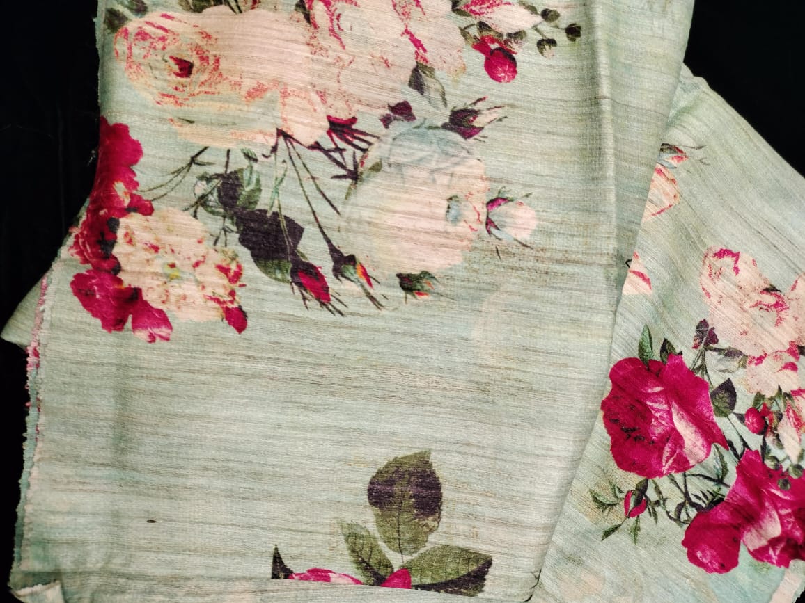 Pure Tussar Ghicha Digital Print Saree