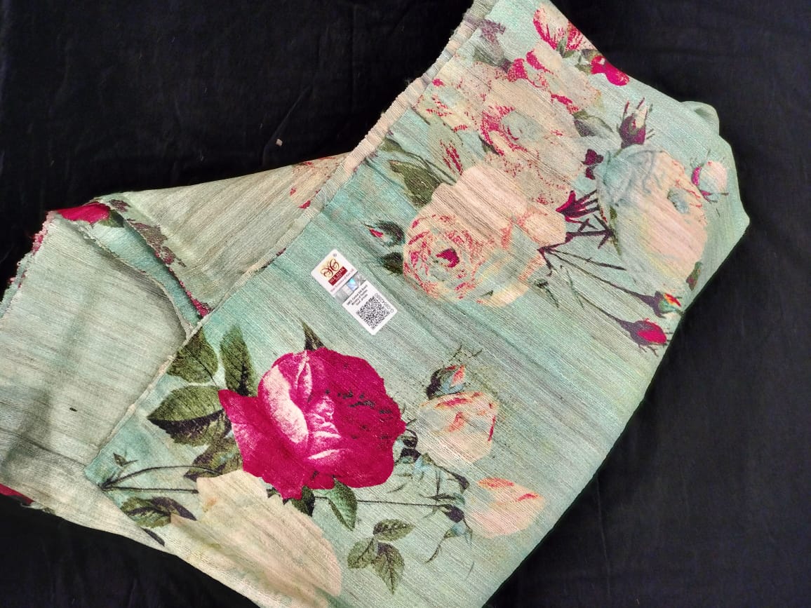 Pure Tussar Ghicha Digital Print Saree