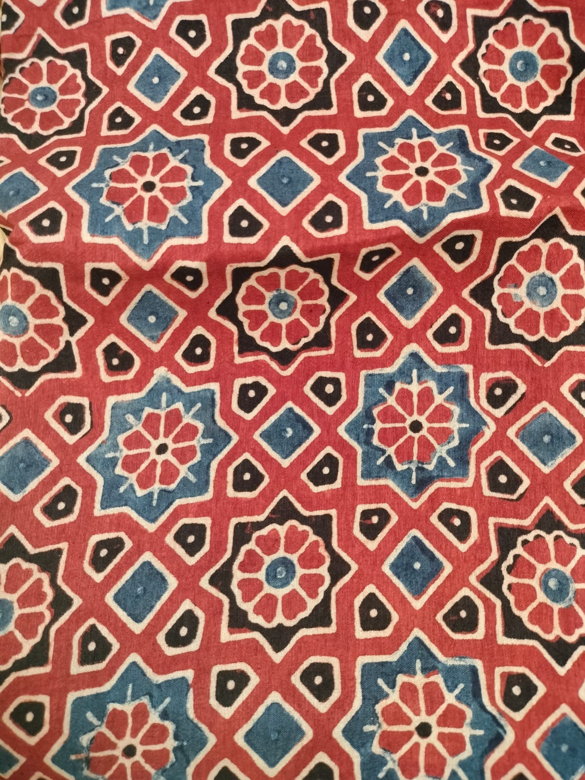 Pure Dola Slik Ajrak Hand Block Print Saree 3