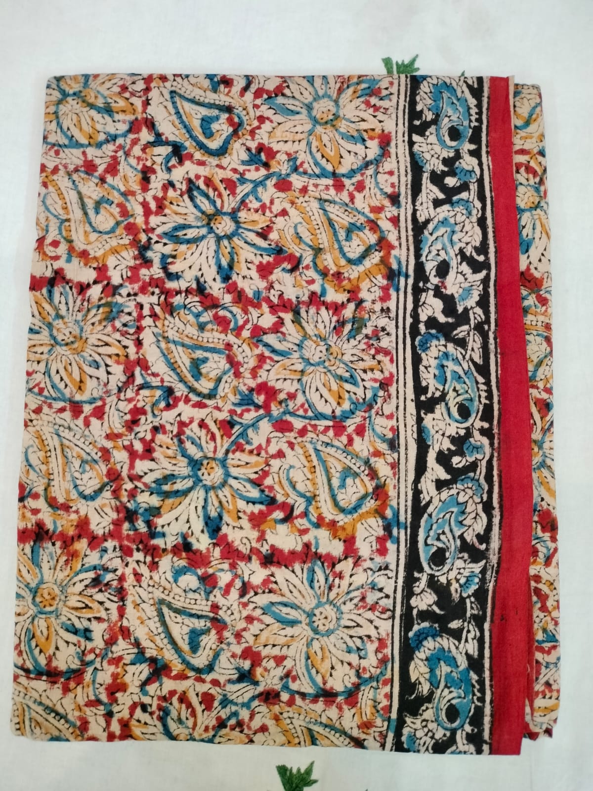 Pure cotton kalamkari Hand Block print saree