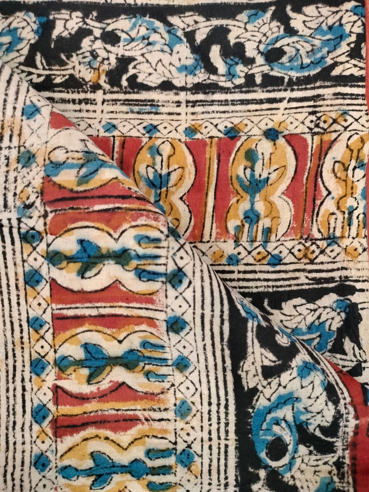 Pure cotton kalamkari Hand Block print saree