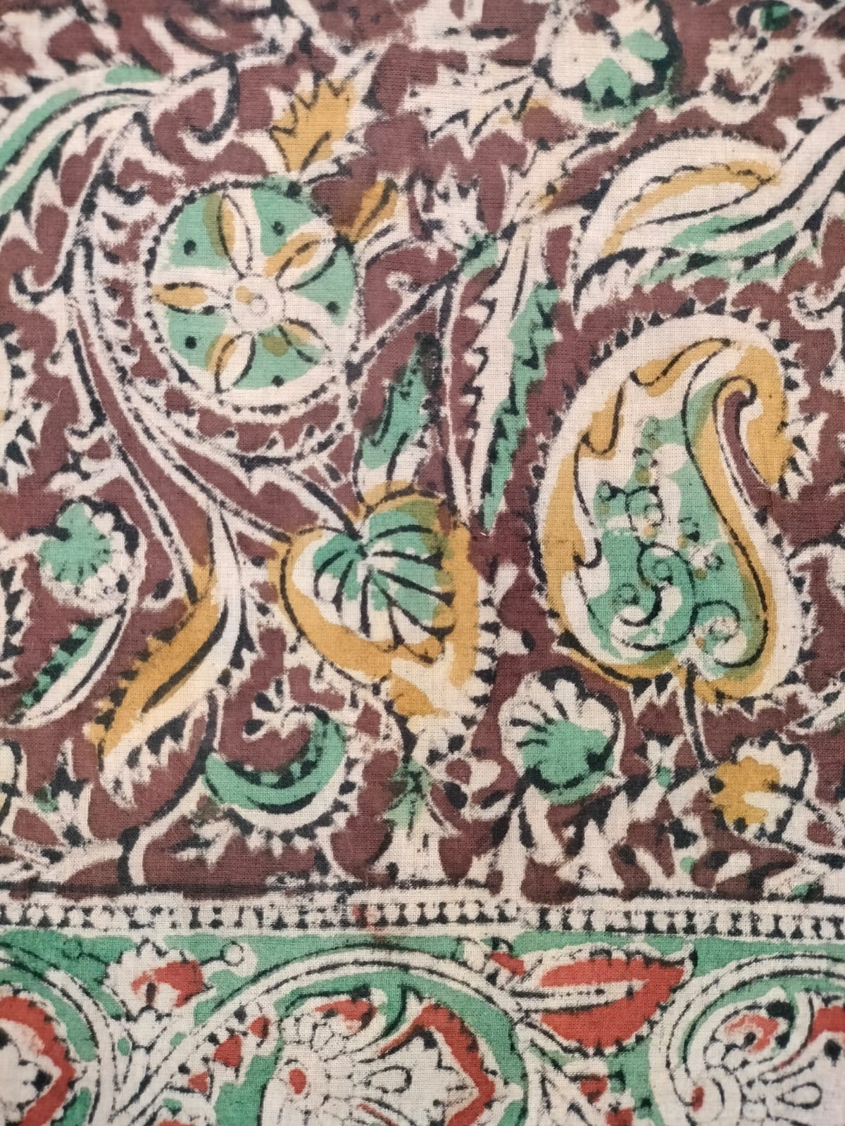 Pure cotton kalamkari Hand Block print saree