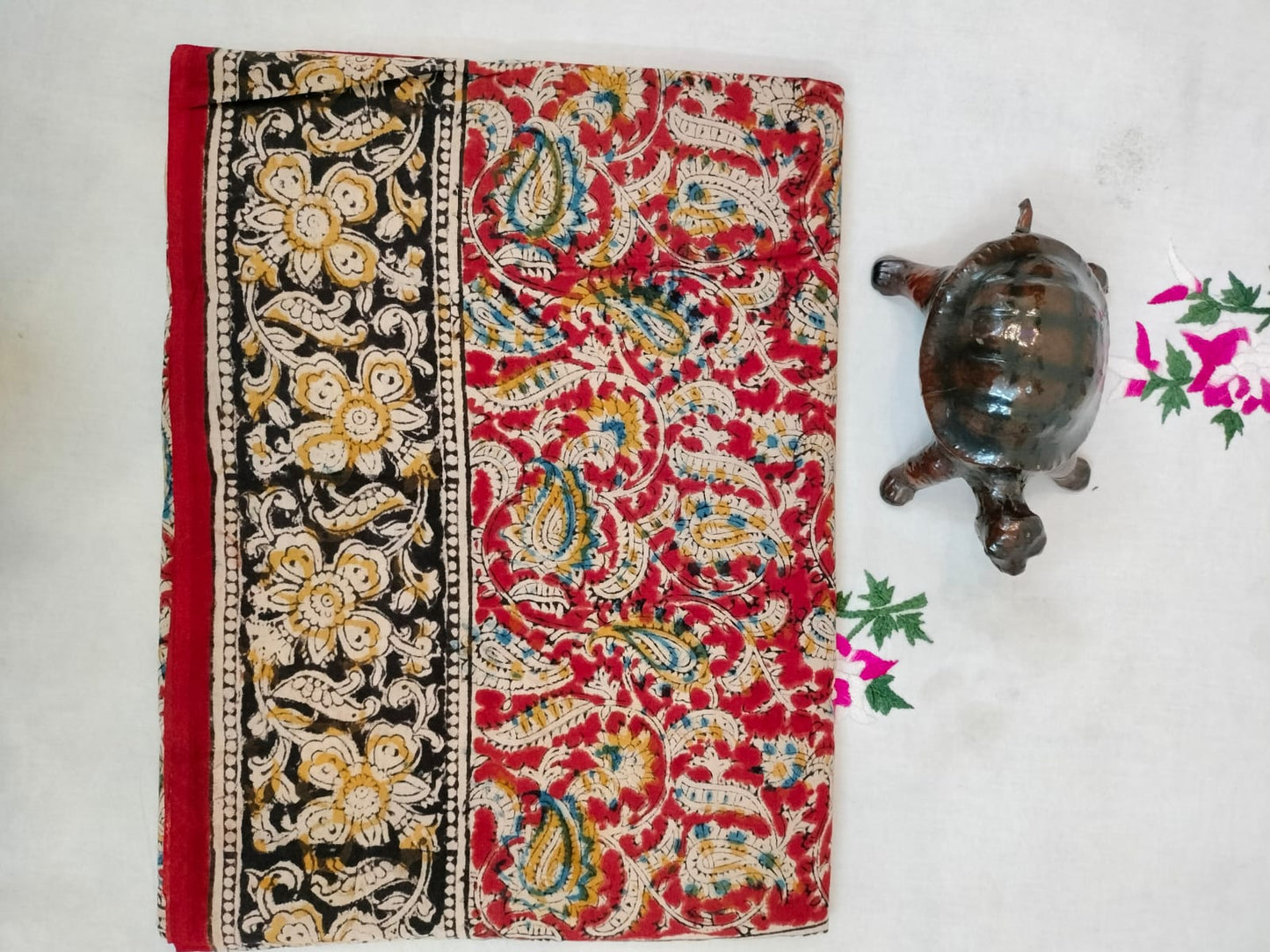 Pure cotton kalamkari Hand Block print saree