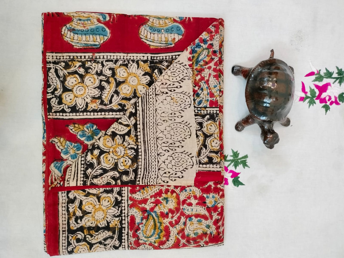 Pure cotton kalamkari Hand Block print saree