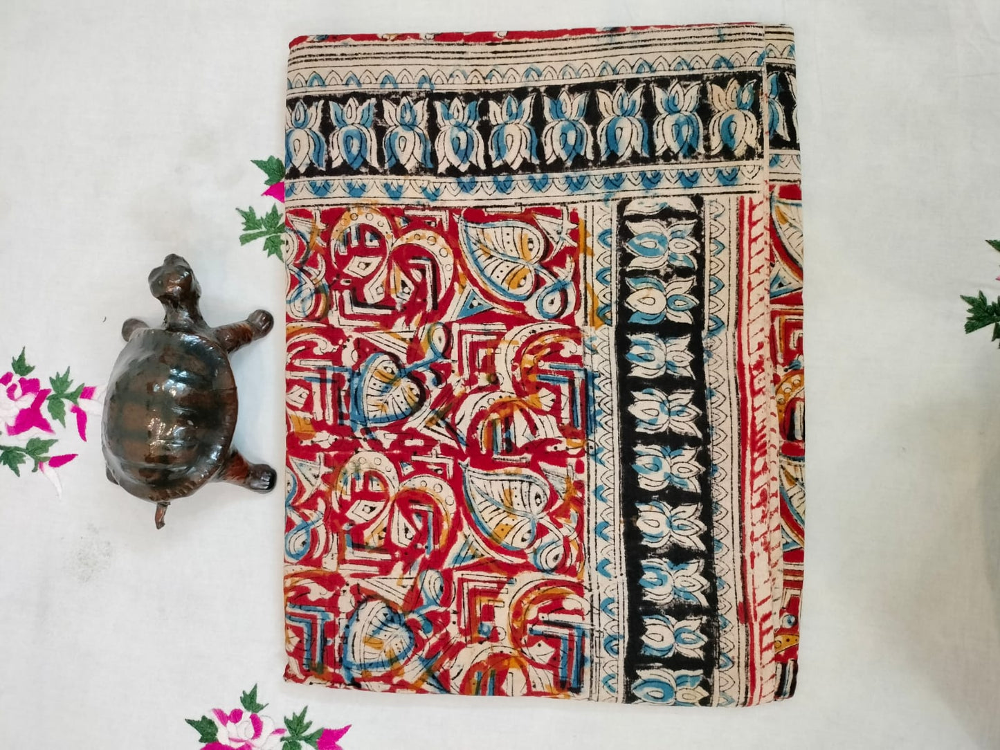 Pure cotton kalamkari Hand Block print saree