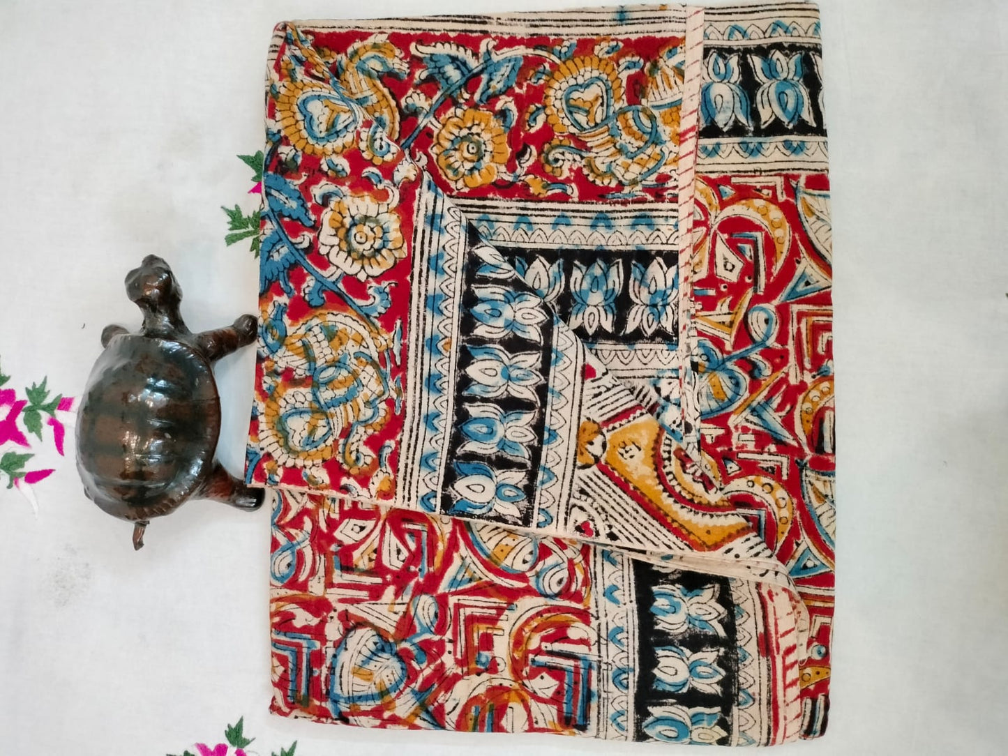 Pure cotton kalamkari Hand Block print saree