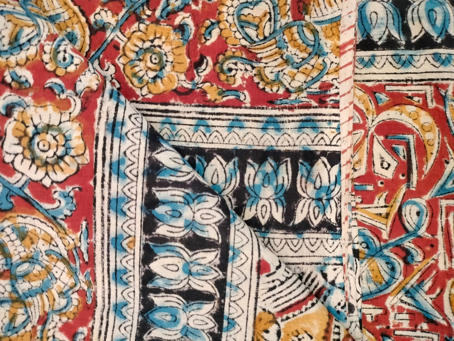 Pure cotton kalamkari Hand Block print saree