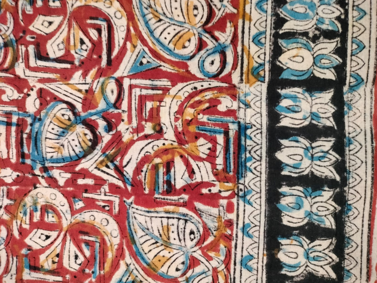Pure cotton kalamkari Hand Block print saree