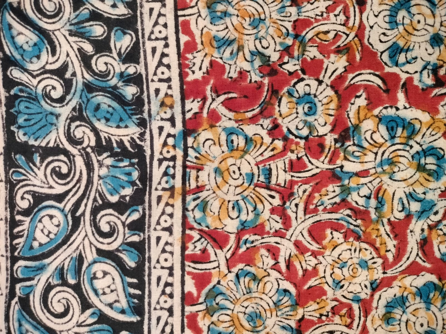 Pure cotton kalamkari Hand Block print saree