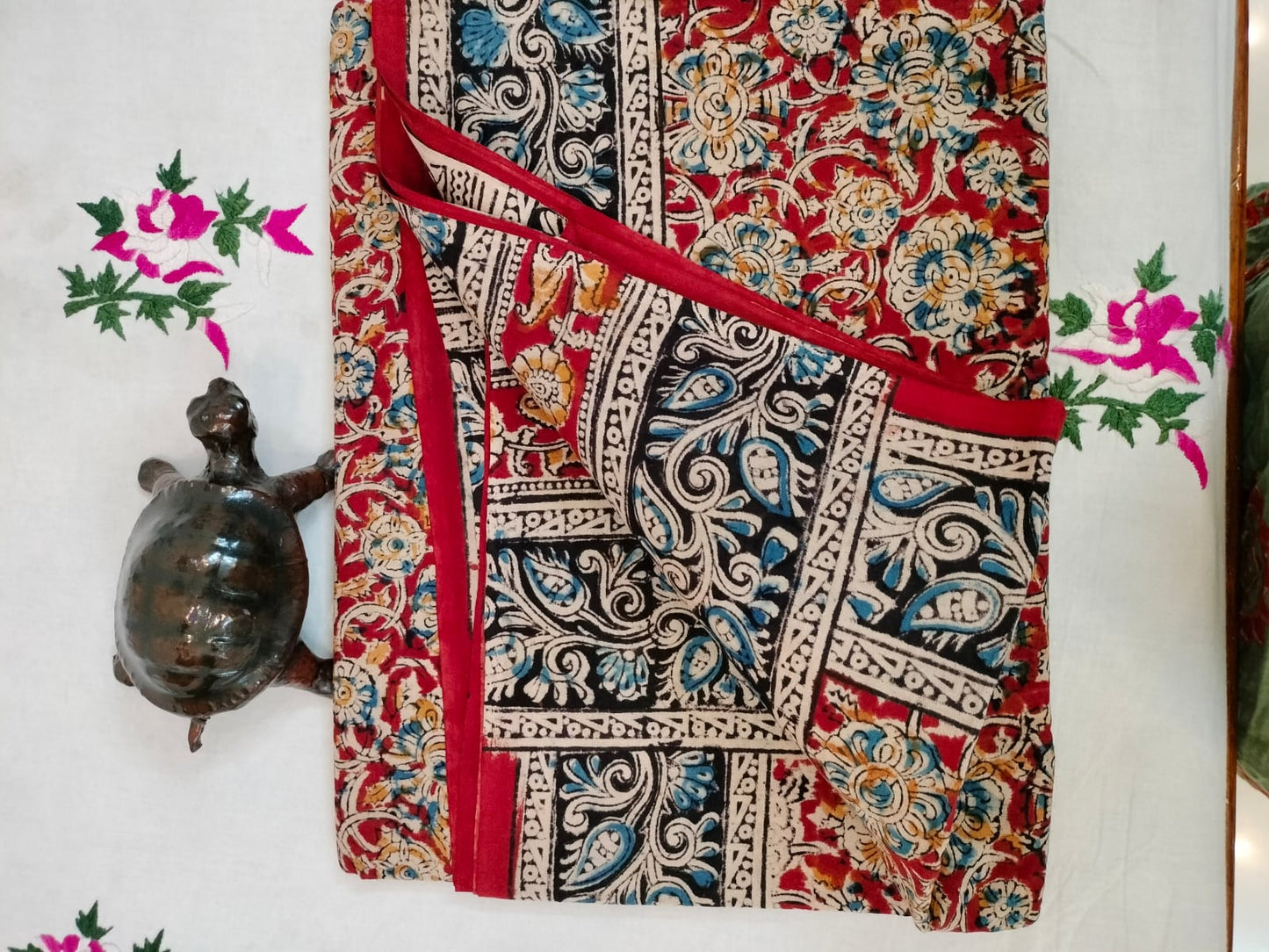 Pure cotton kalamkari Hand Block print saree