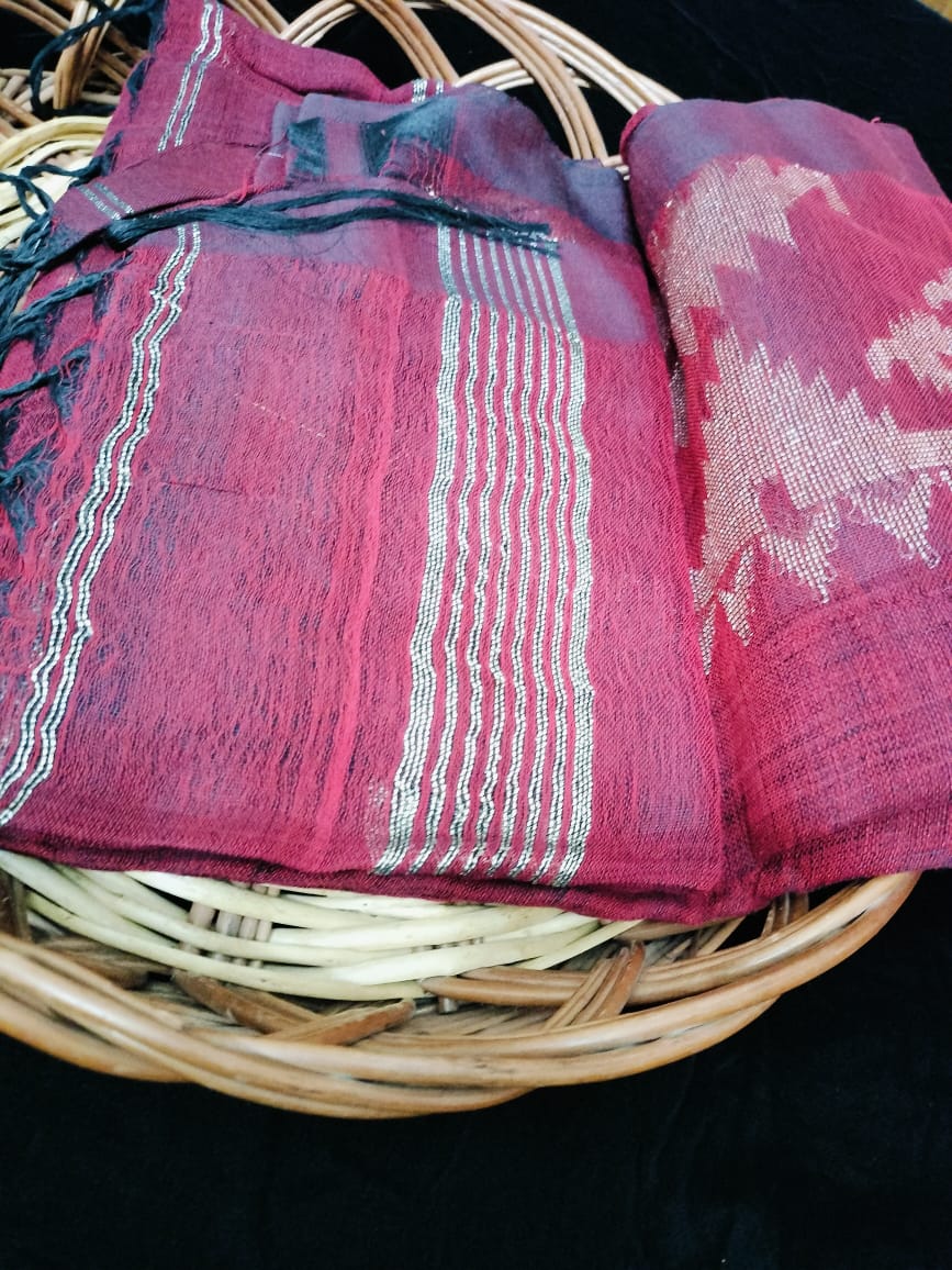 Linen Jamdari saree