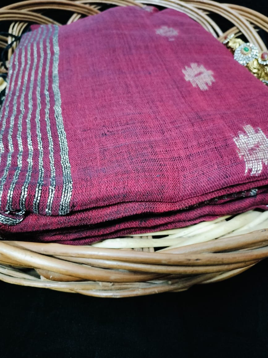 Linen Jamdari saree