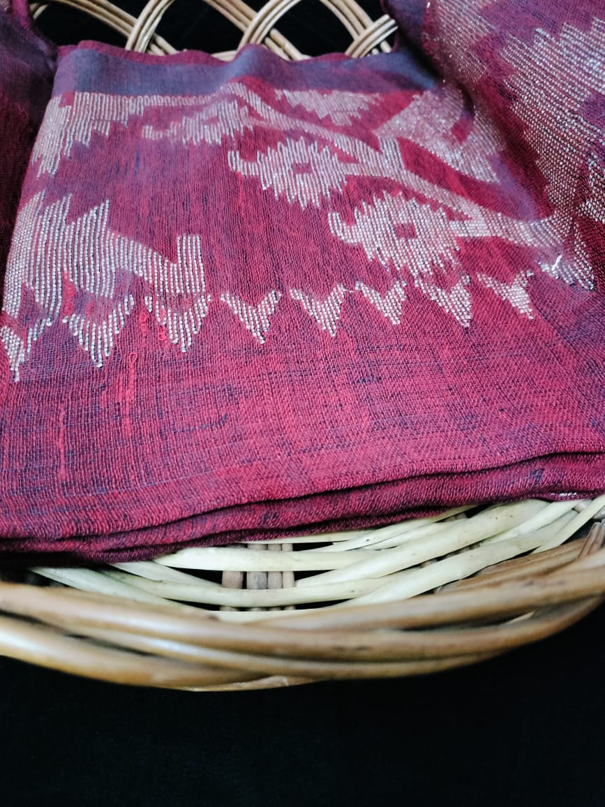 Linen Jamdari saree