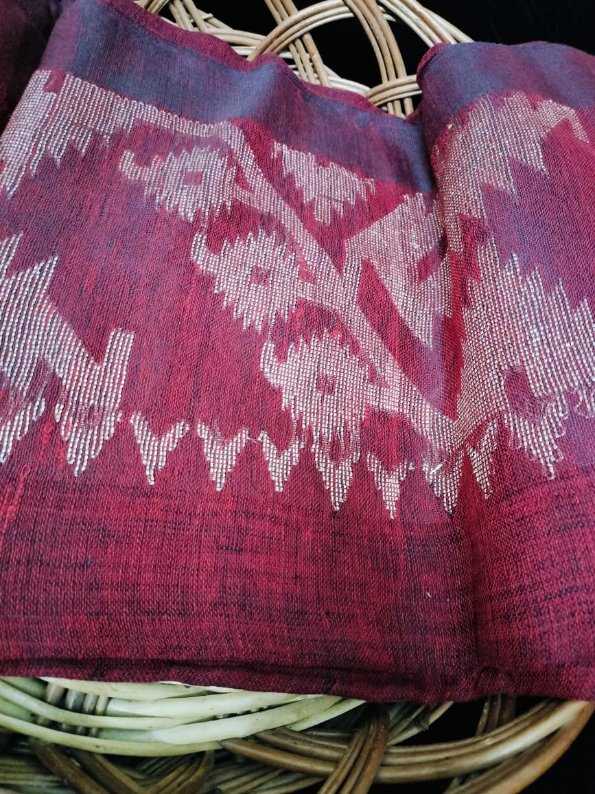Linen Jamdari saree