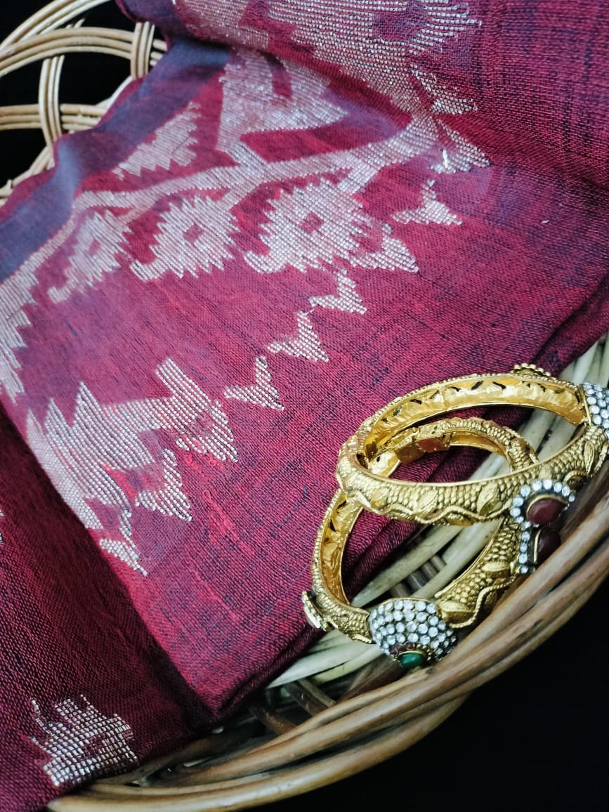 Linen Jamdari saree