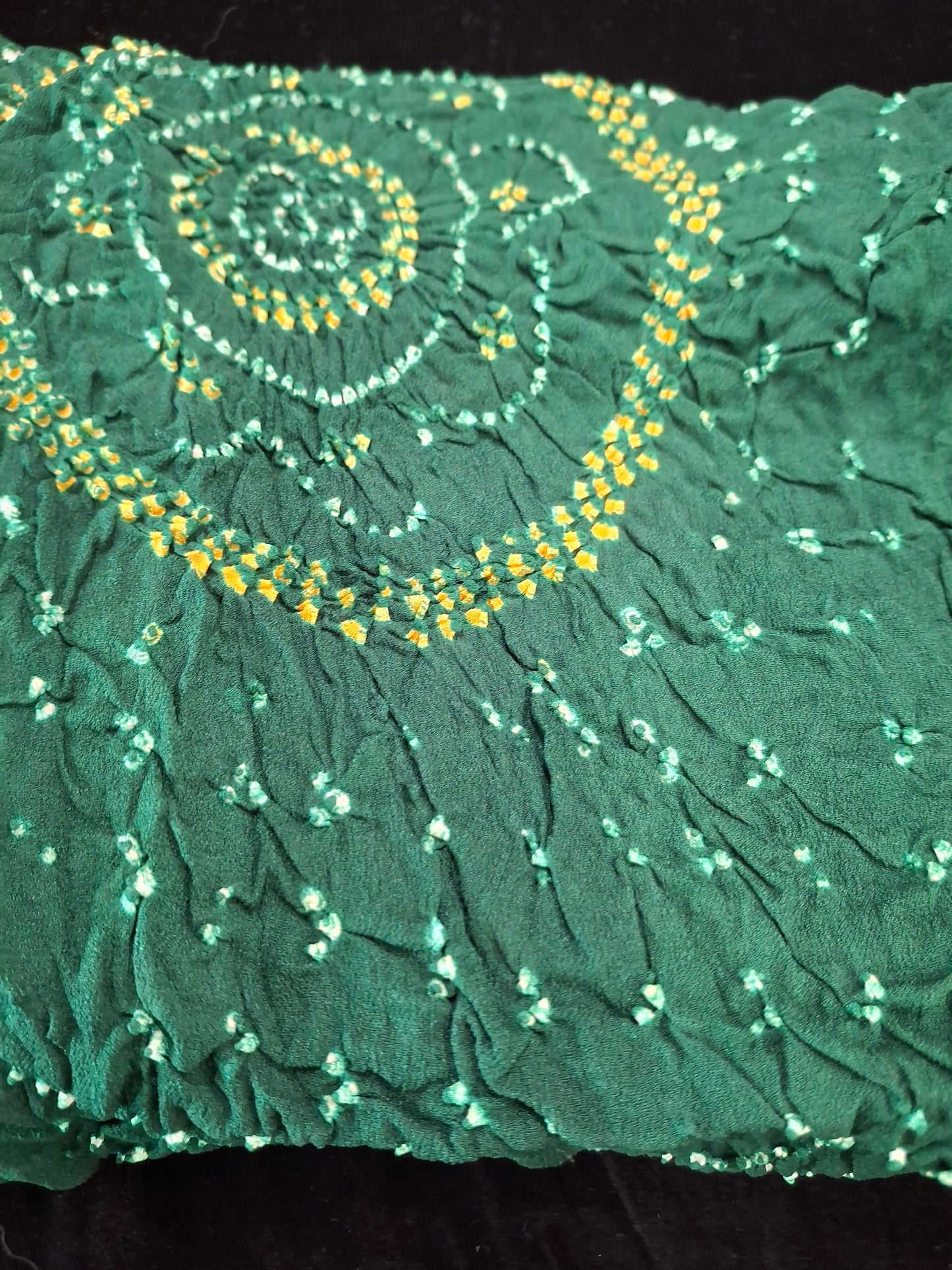 Pure crepe silk Rai Bandhej saree