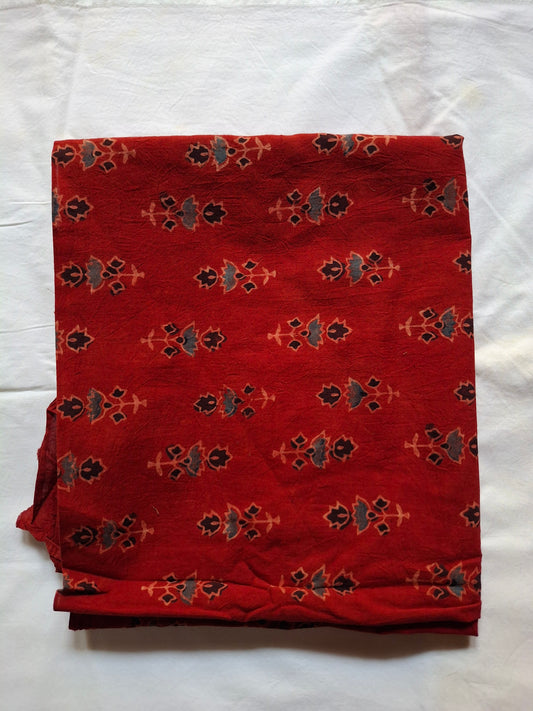 Pure Ajrak handblock print fabric rate/ Meter