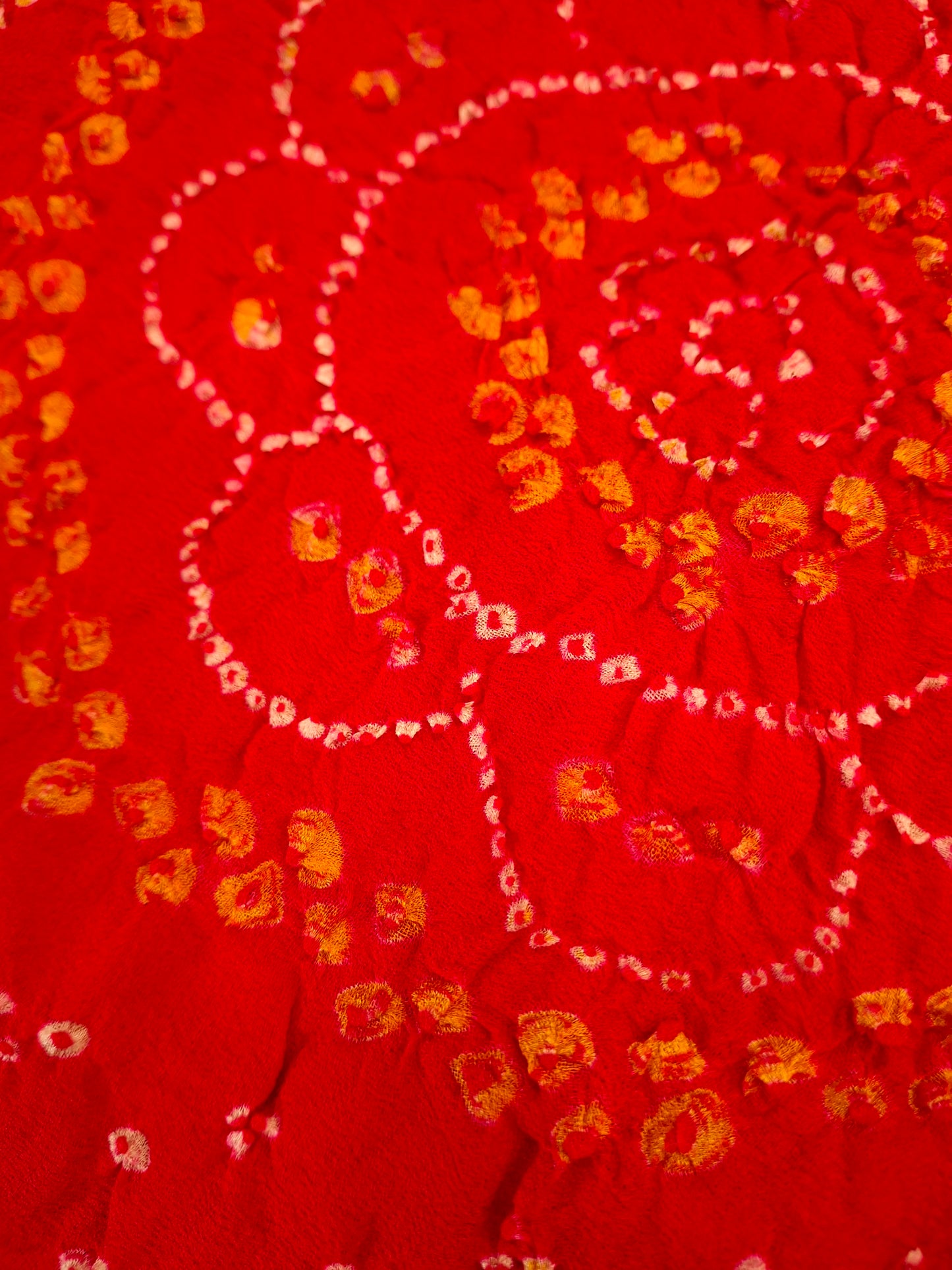 Pure crepe silk Rai Bandhej saree