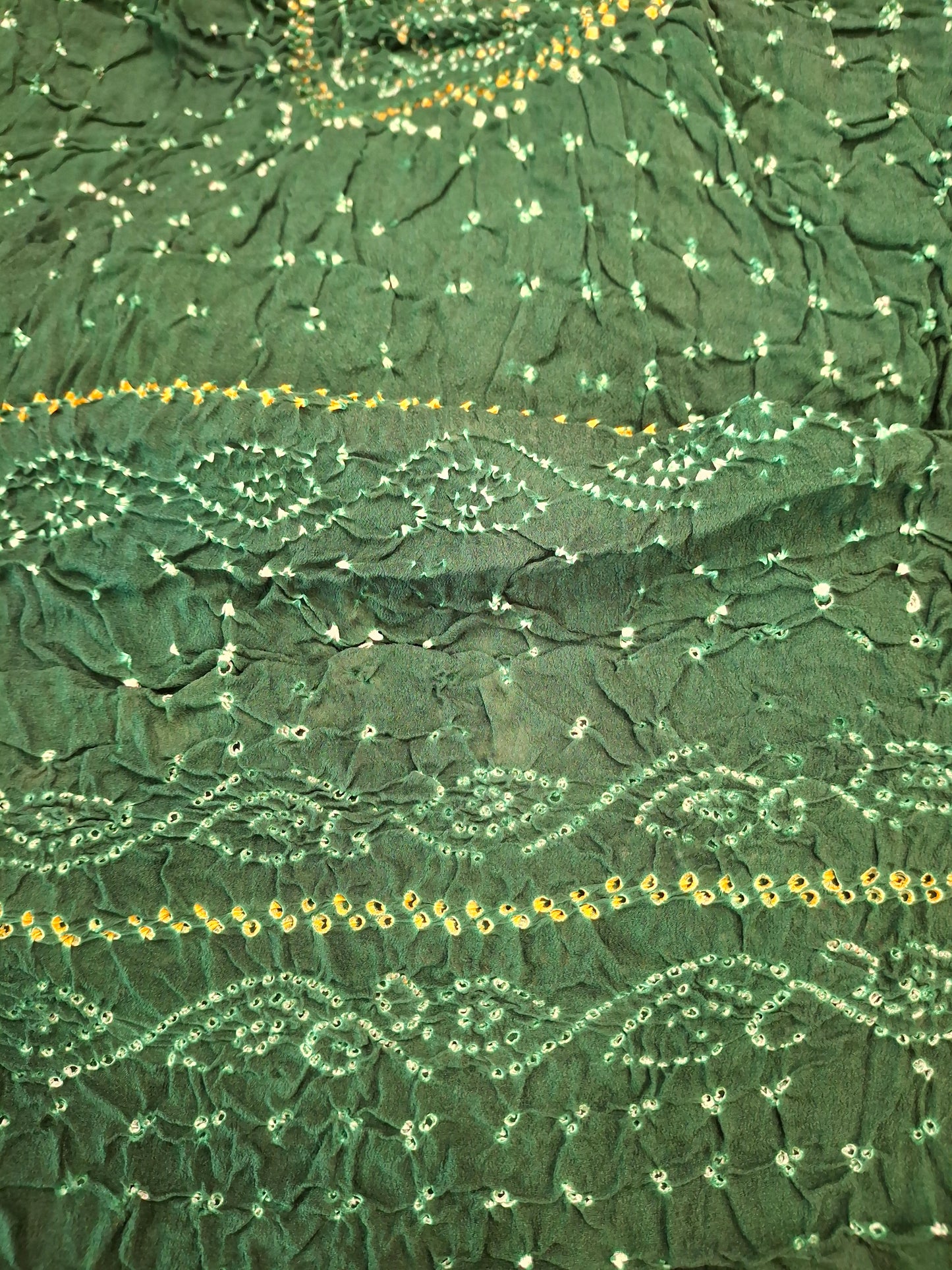 Pure crepe silk Rai Bandhej saree