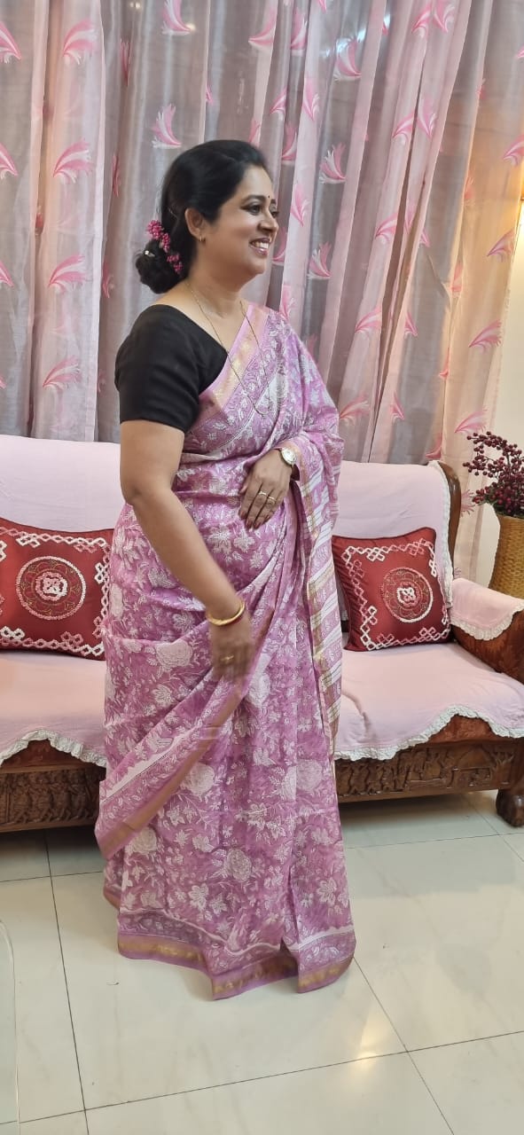 Pure Maheshwari silk saree