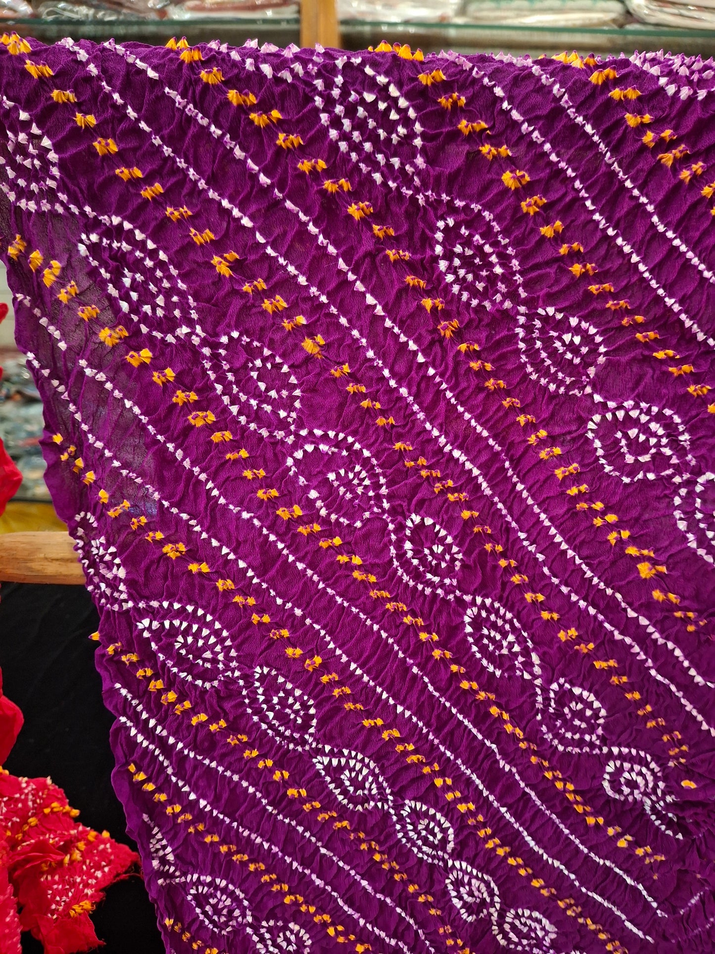 Pure crepe silk Rai Bandhej Dupatta