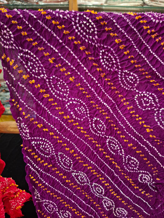 Pure crepe silk Rai Bandhej Dupatta