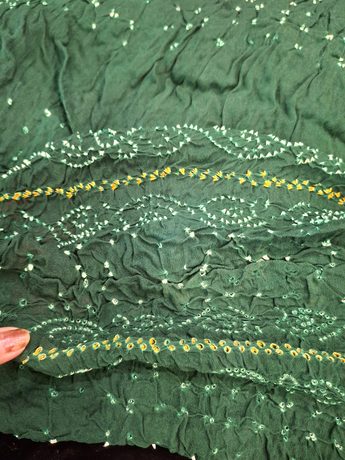 Pure crepe silk Rai Bandhej saree