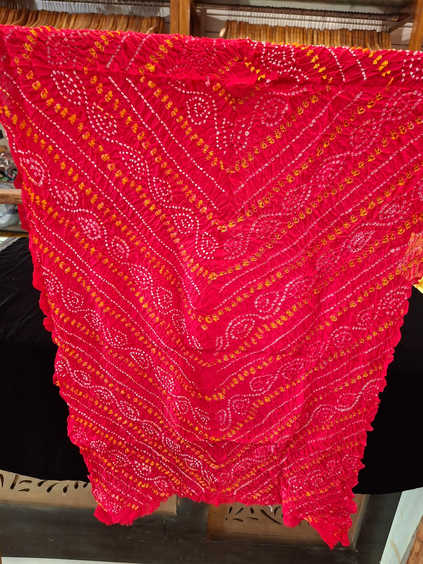 Pure crepe silk Rai Bandhej Dupatta