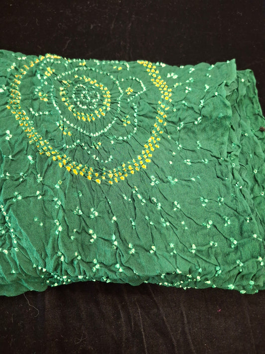 Pure crepe silk Rai Bandhej saree