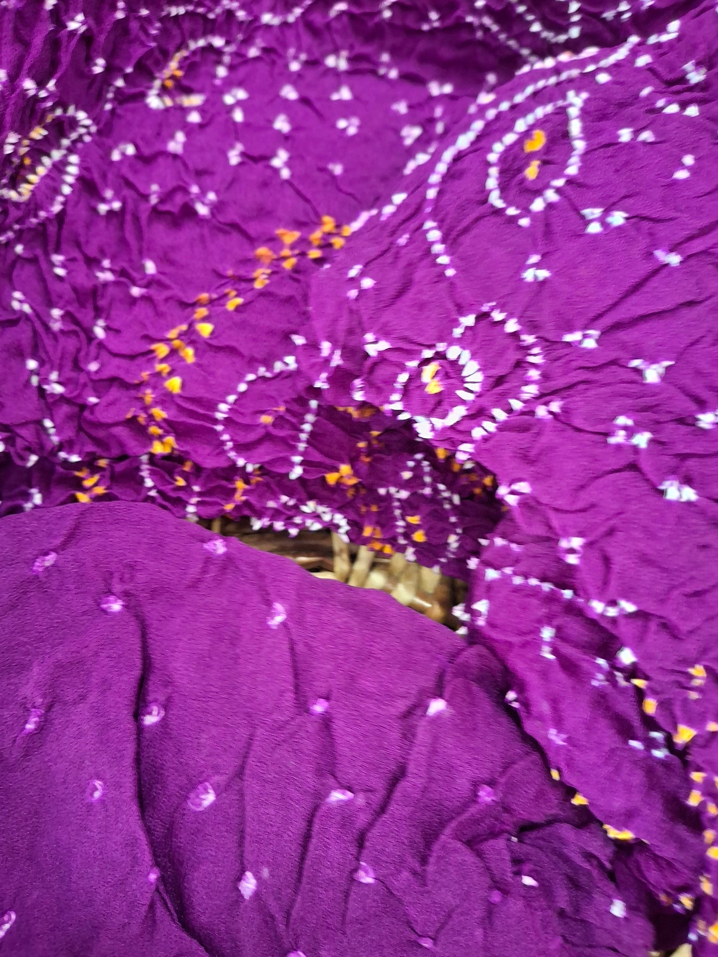 Pure crepe silk Rai Bandhej saree