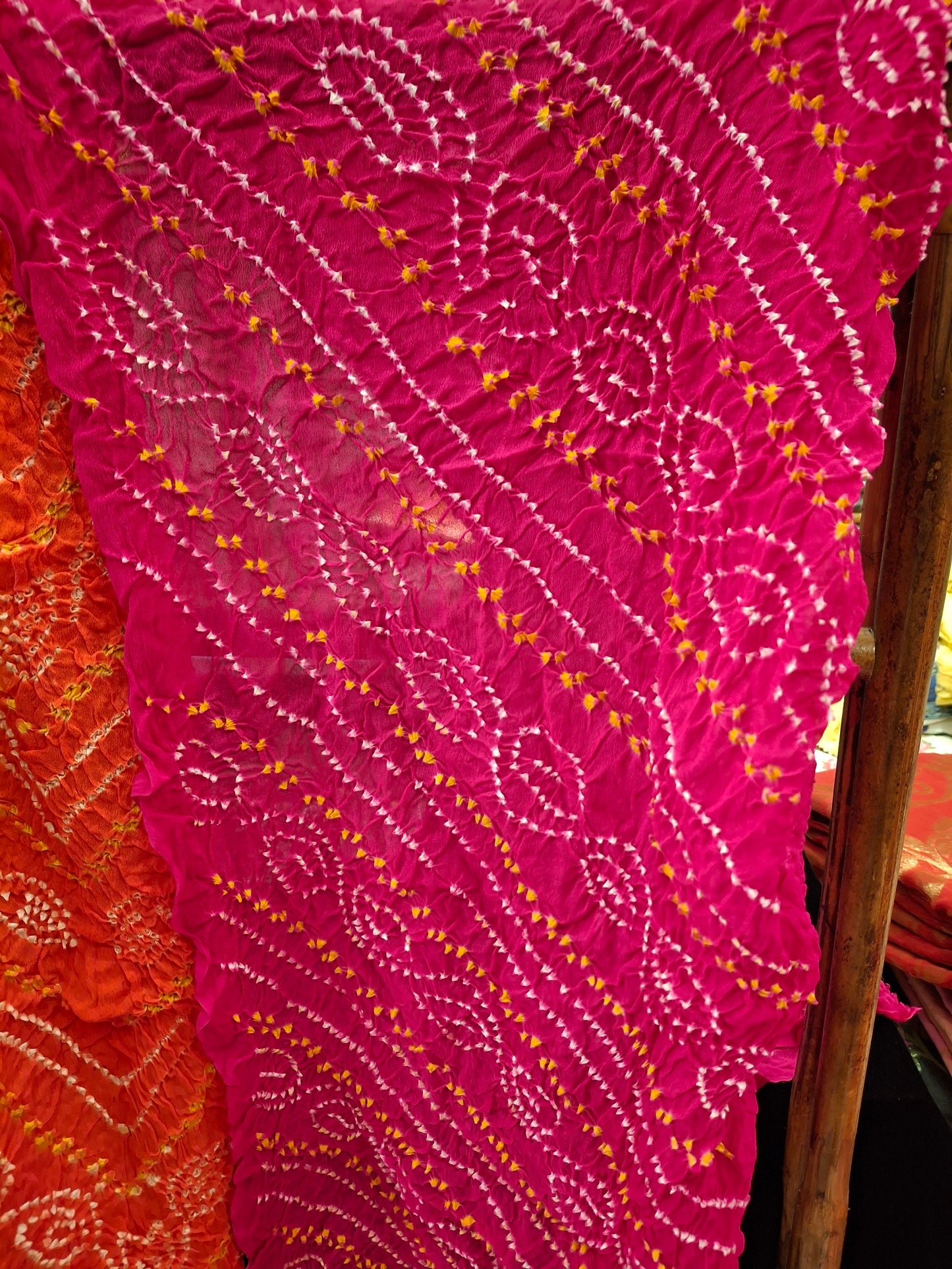 Pure crepe silk Rai Bandhej Dupatta