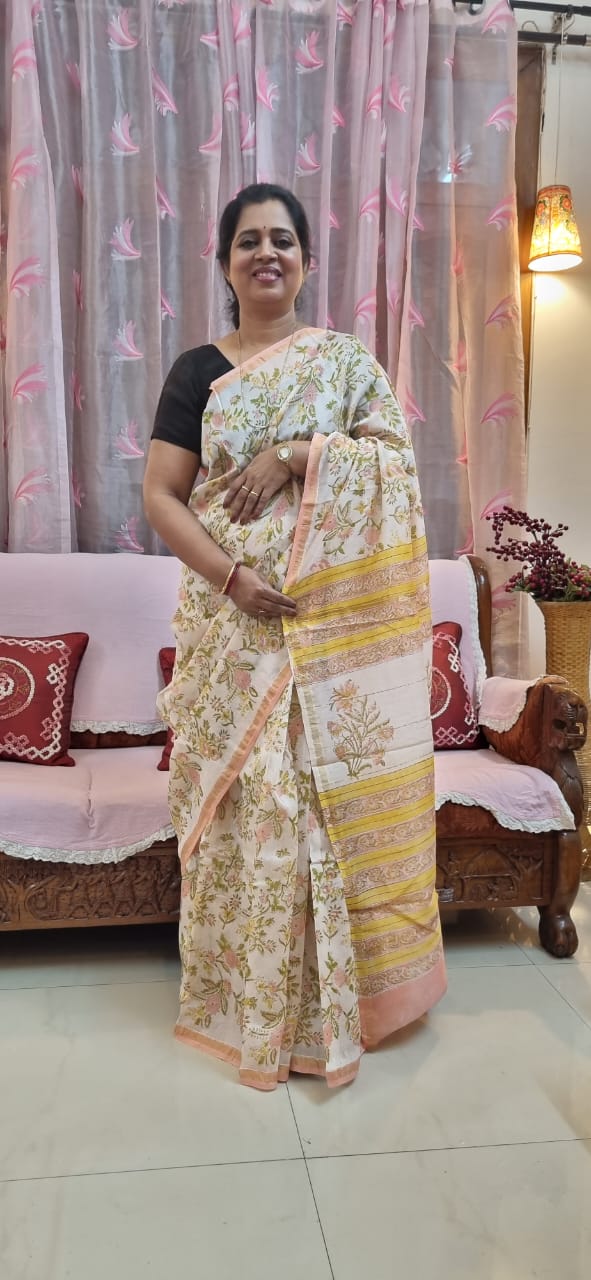 Pure Maheshwari silk saree