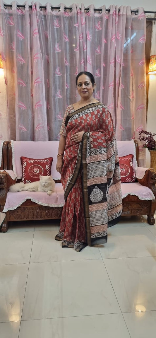 Pure Maheshwari silk saree