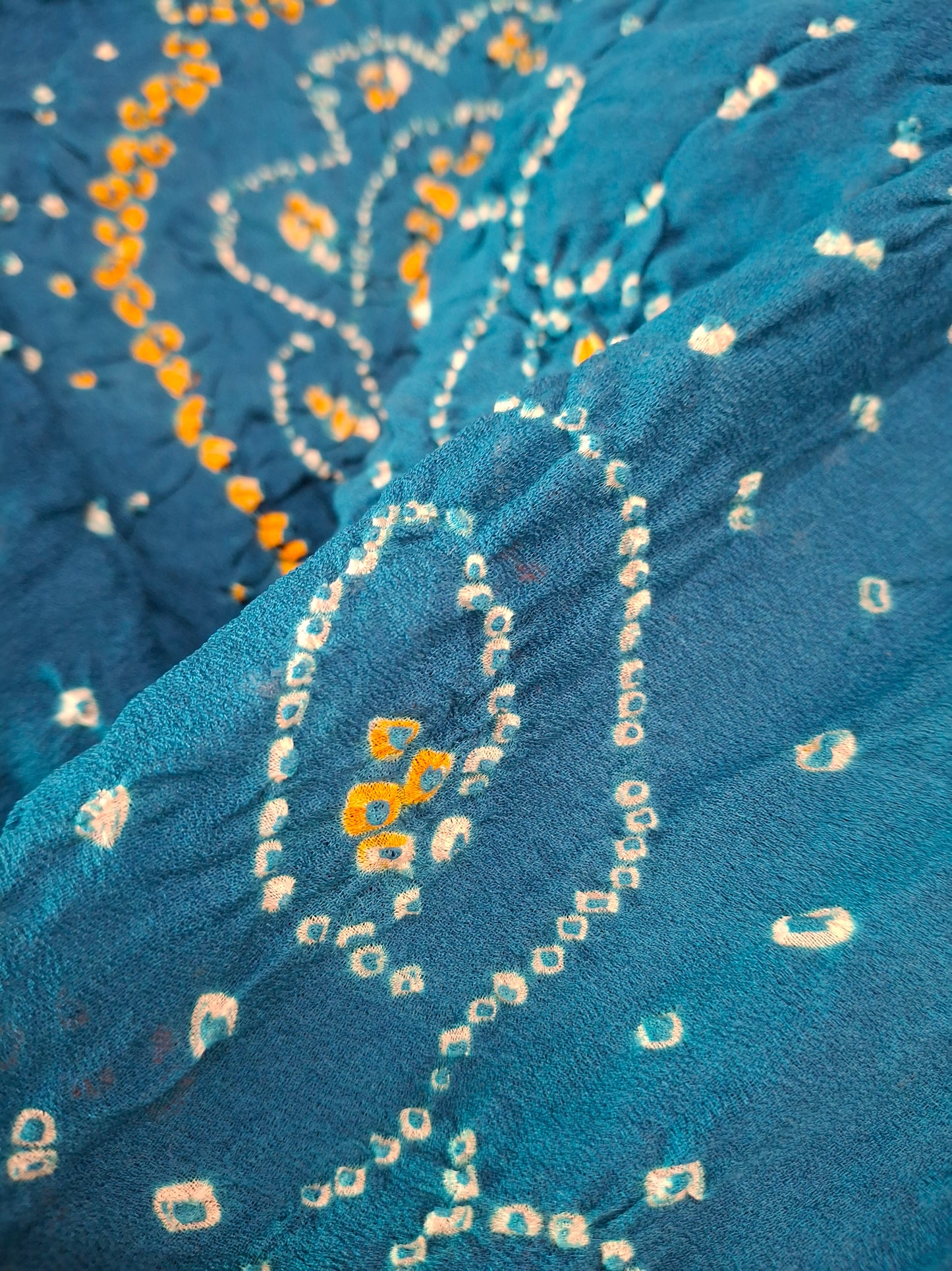 Pure crepe silk Rai Bandhej saree