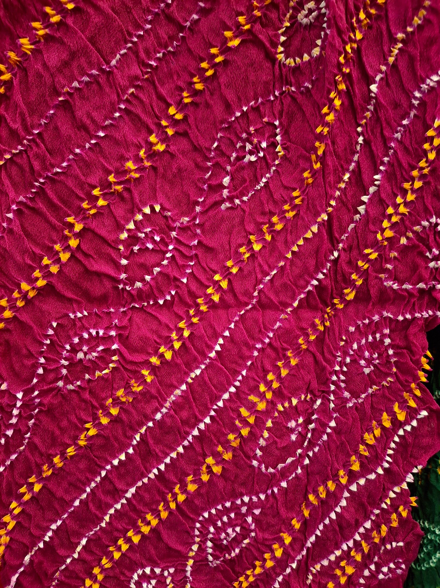 Pure crepe silk Rai Bandhej saree