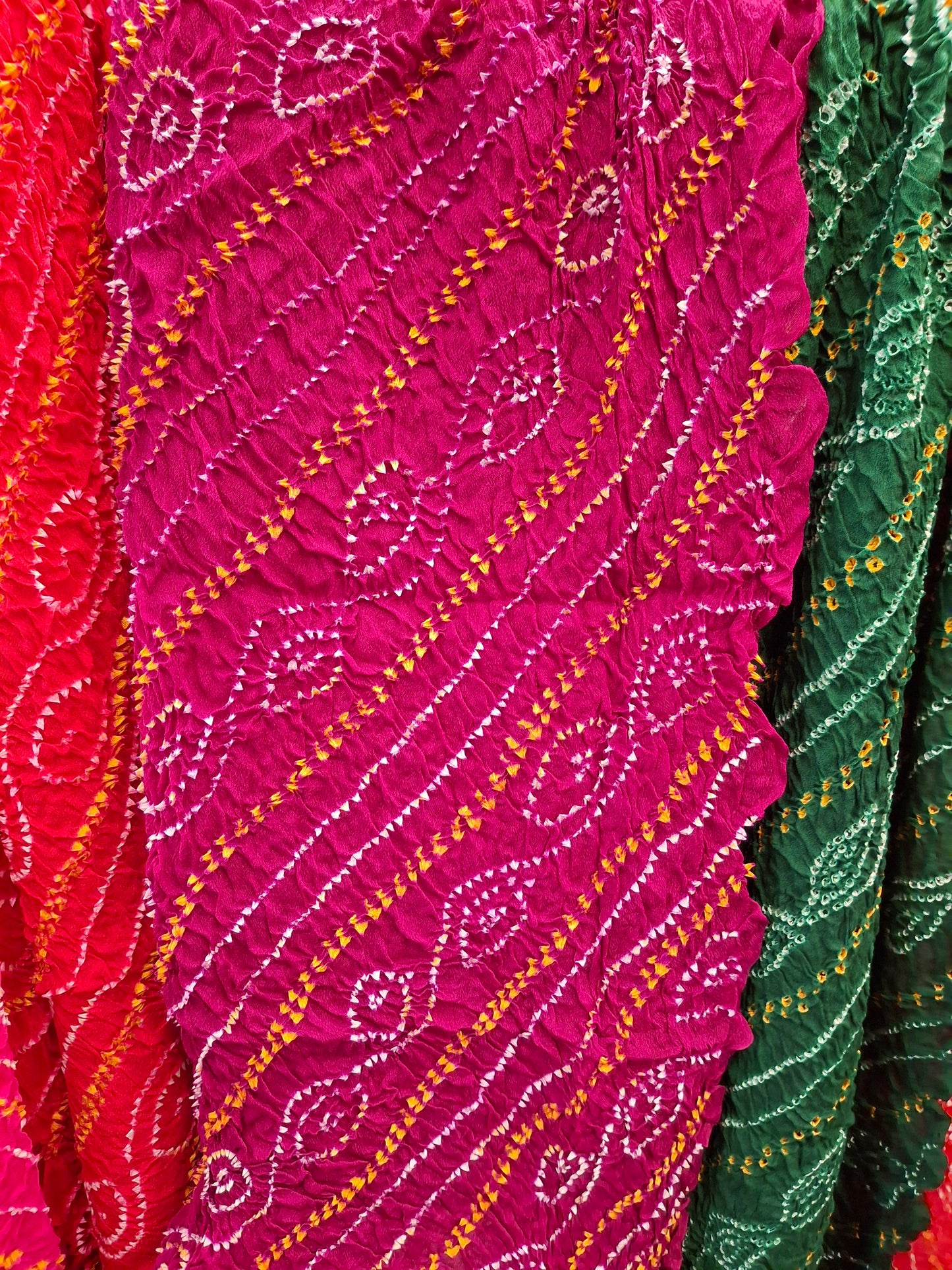 Pure crepe silk Rai Bandhej saree