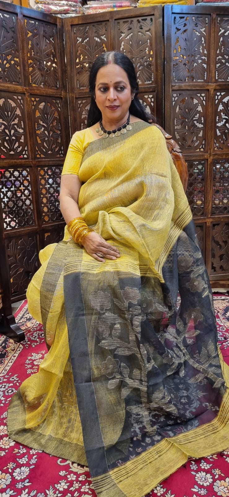 Linen Jamdani saree