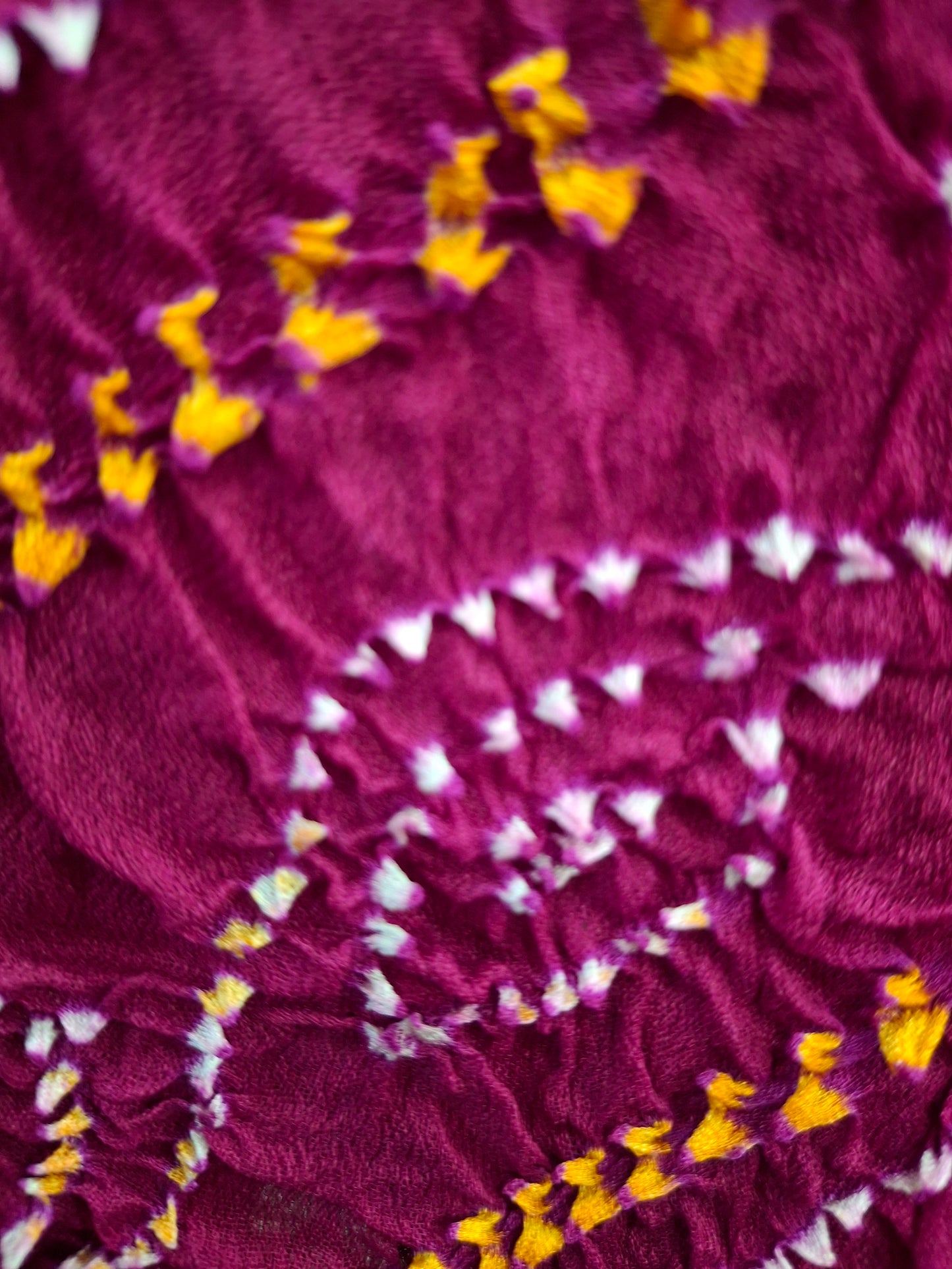 Pure crepe silk Rai Bandhej saree