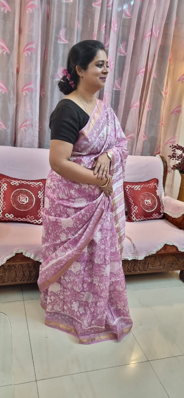 Pure Maheshwari silk saree