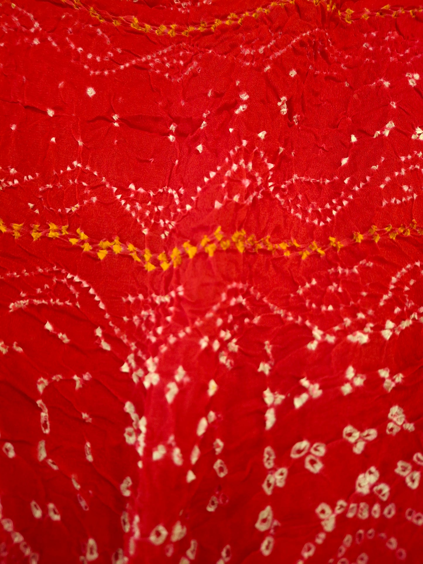 Pure crepe silk Rai Bandhej saree