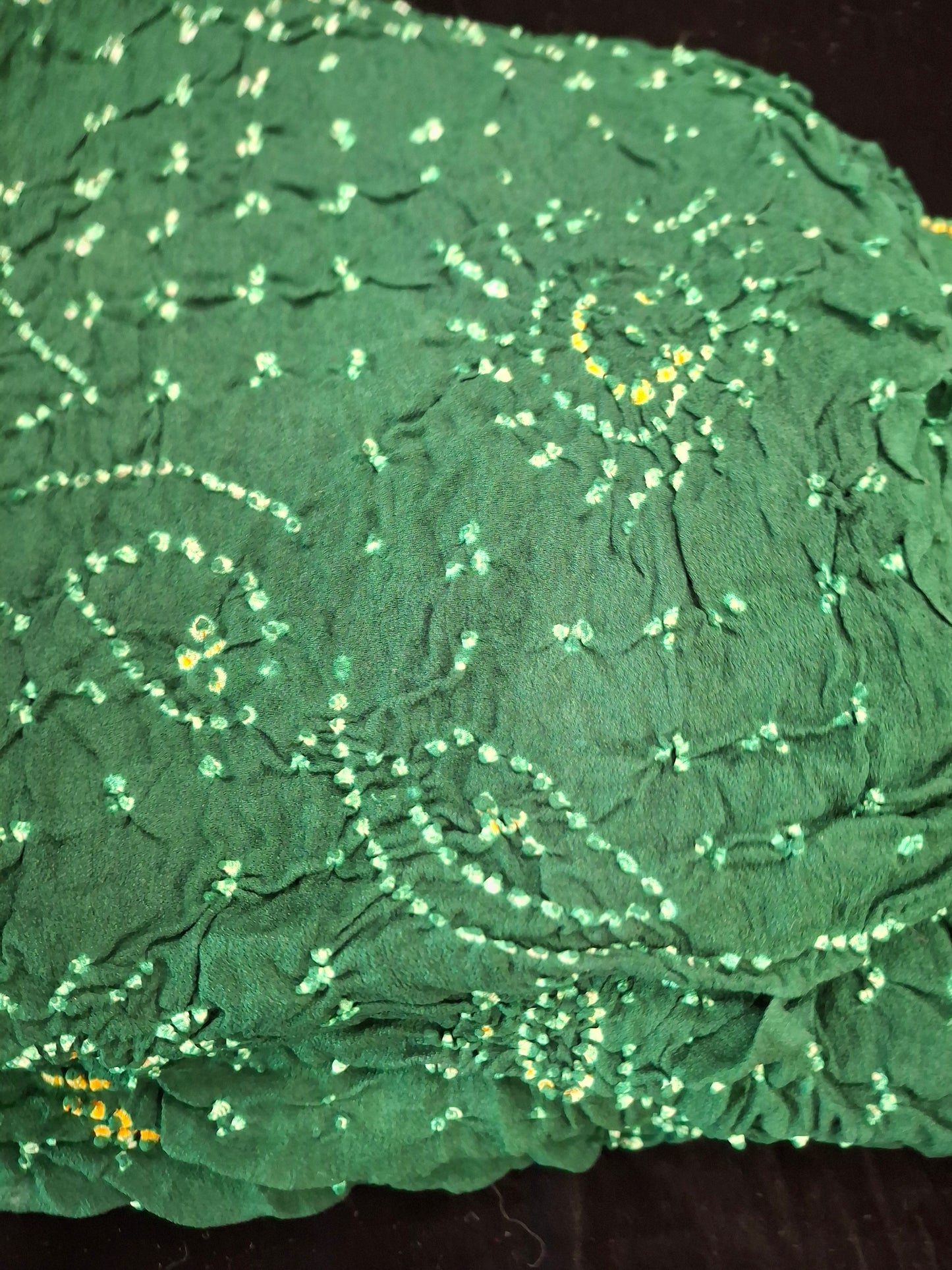 Pure crepe silk Rai Bandhej saree