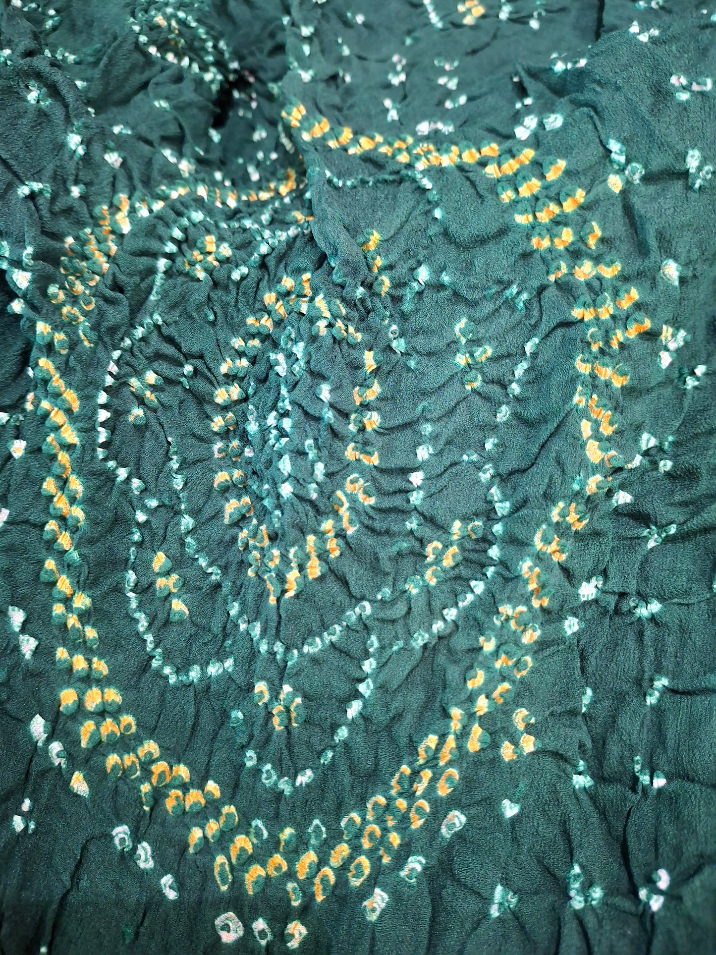 Pure crepe silk Rai Bandhej saree