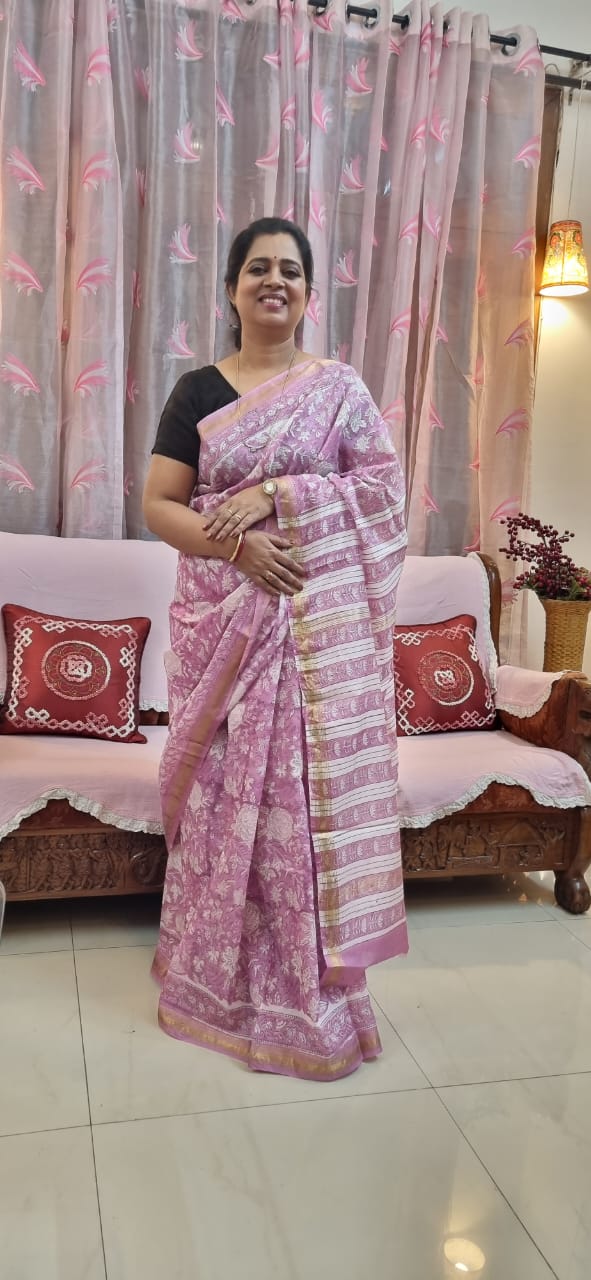 Pure Maheshwari silk saree