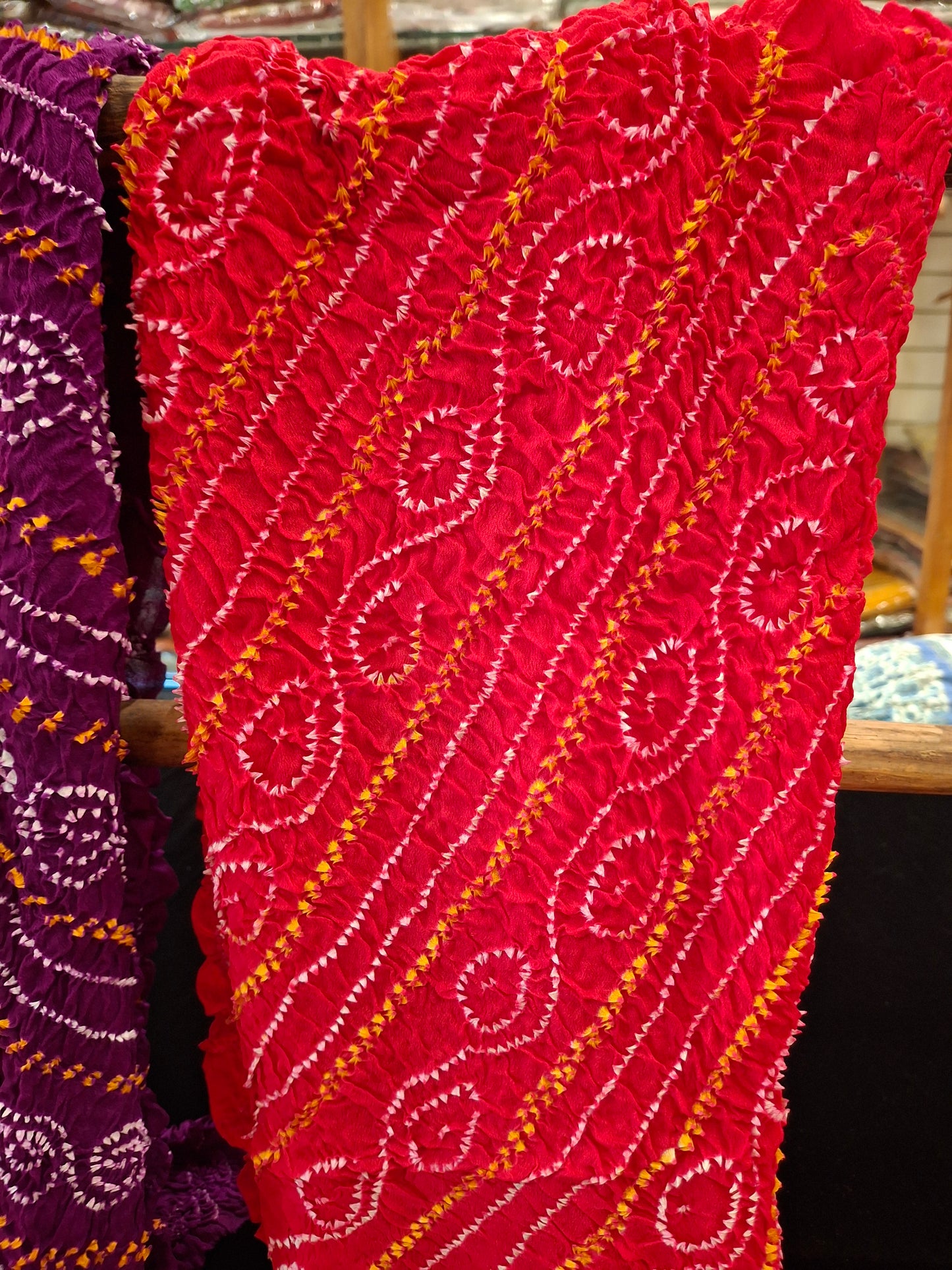 Pure crepe silk Rai Bandhej Dupatta
