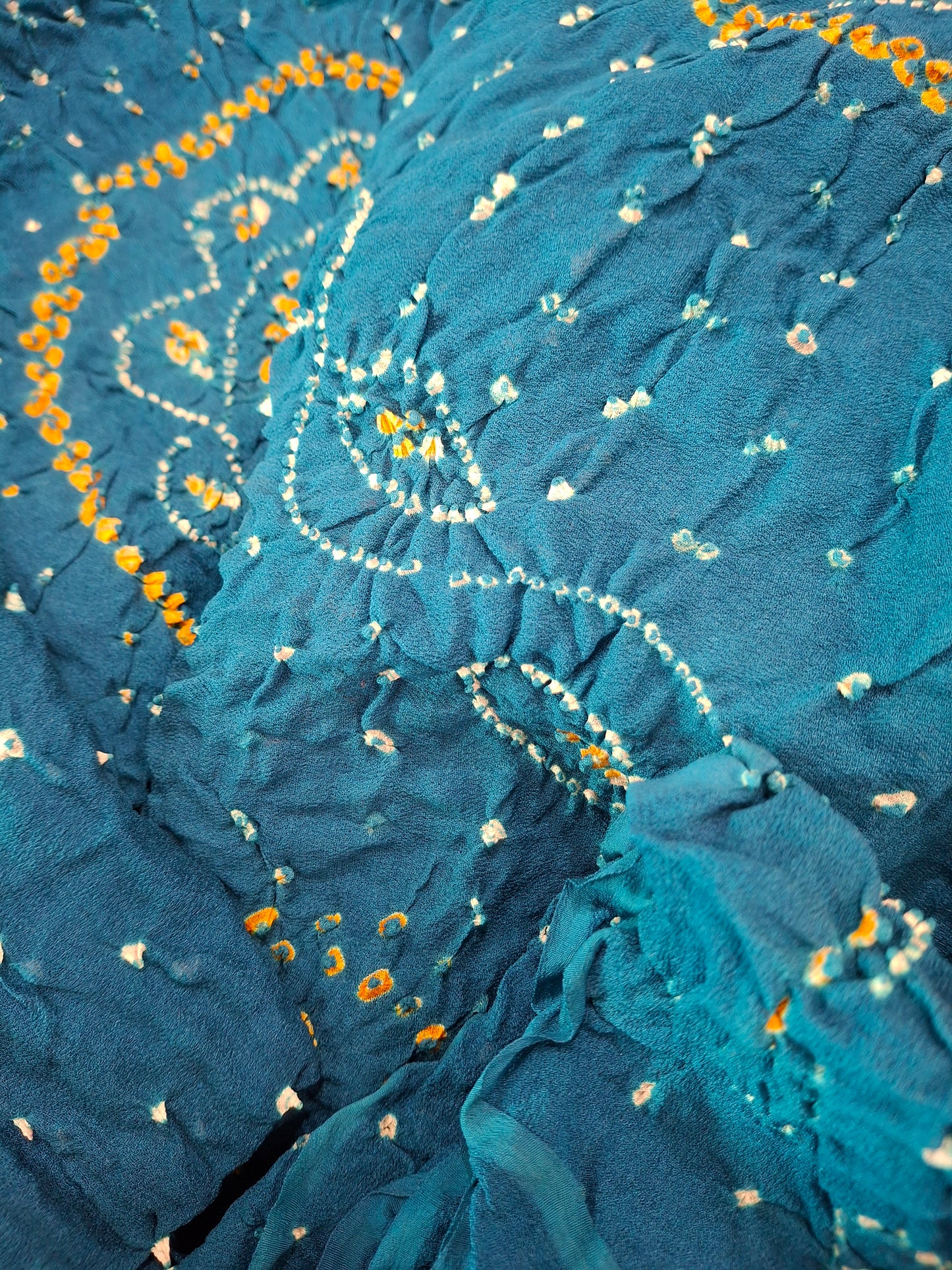 Pure crepe silk Rai Bandhej saree