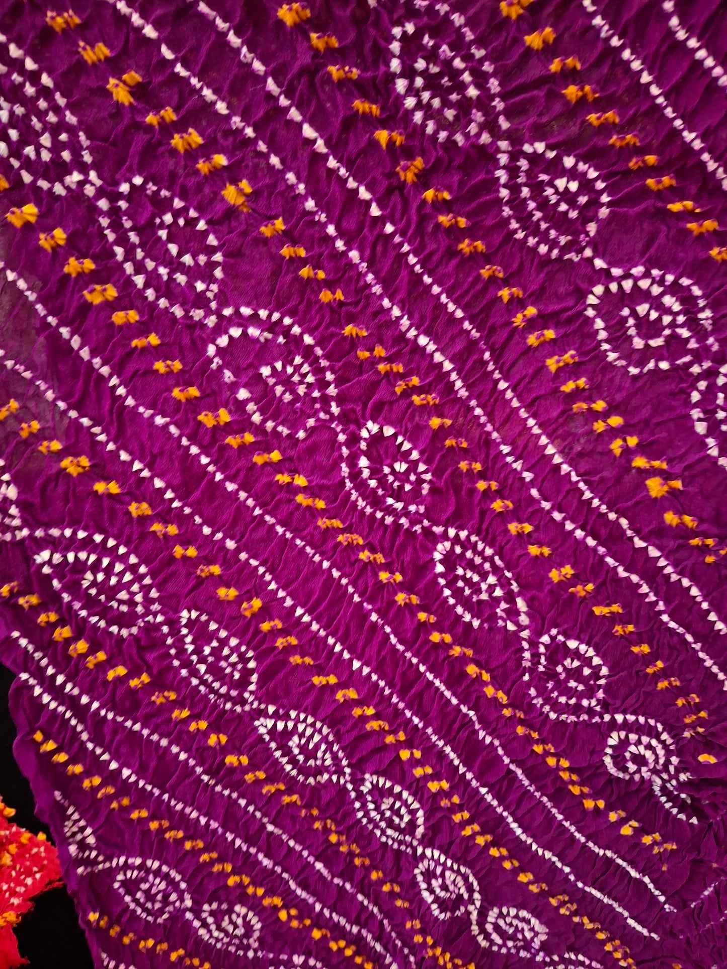 Pure crepe silk Rai Bandhej Dupatta